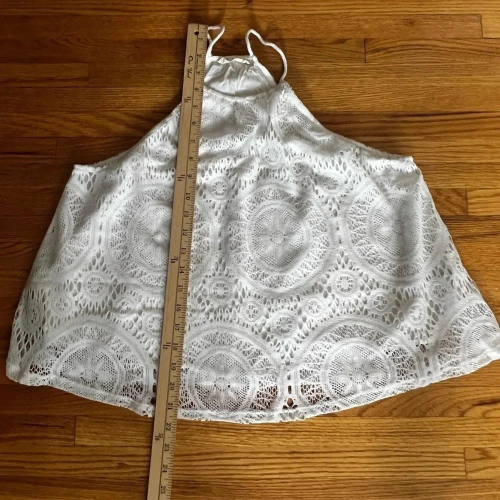 “Elodie” asymmetrical lace tank top
